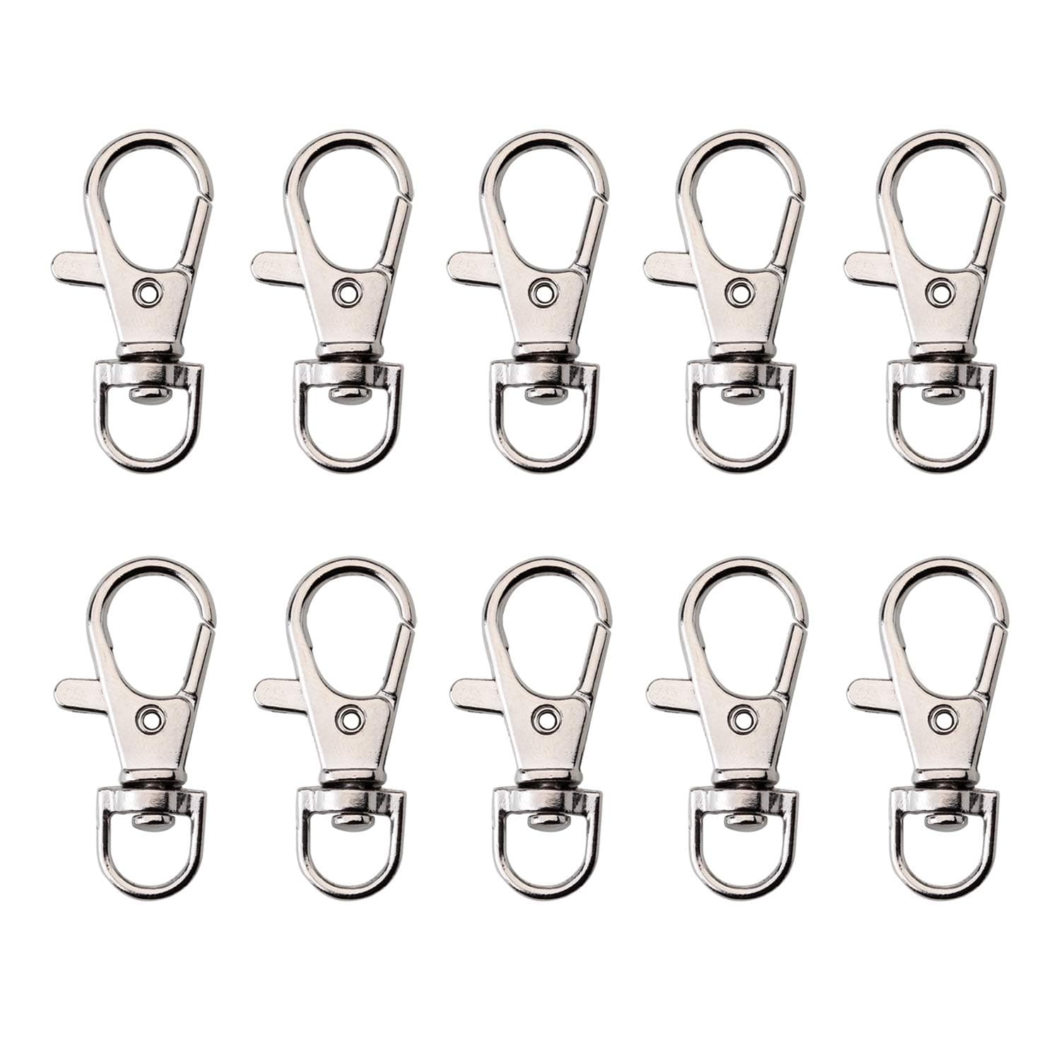 Set of 50 Metal Lobster Claw Clasps Swivel Clasps Lanyard Snap Hook with Trigger Snap for Dog Collar/ Jewelry Finding, 1.38" (L) x 0.66" (W)