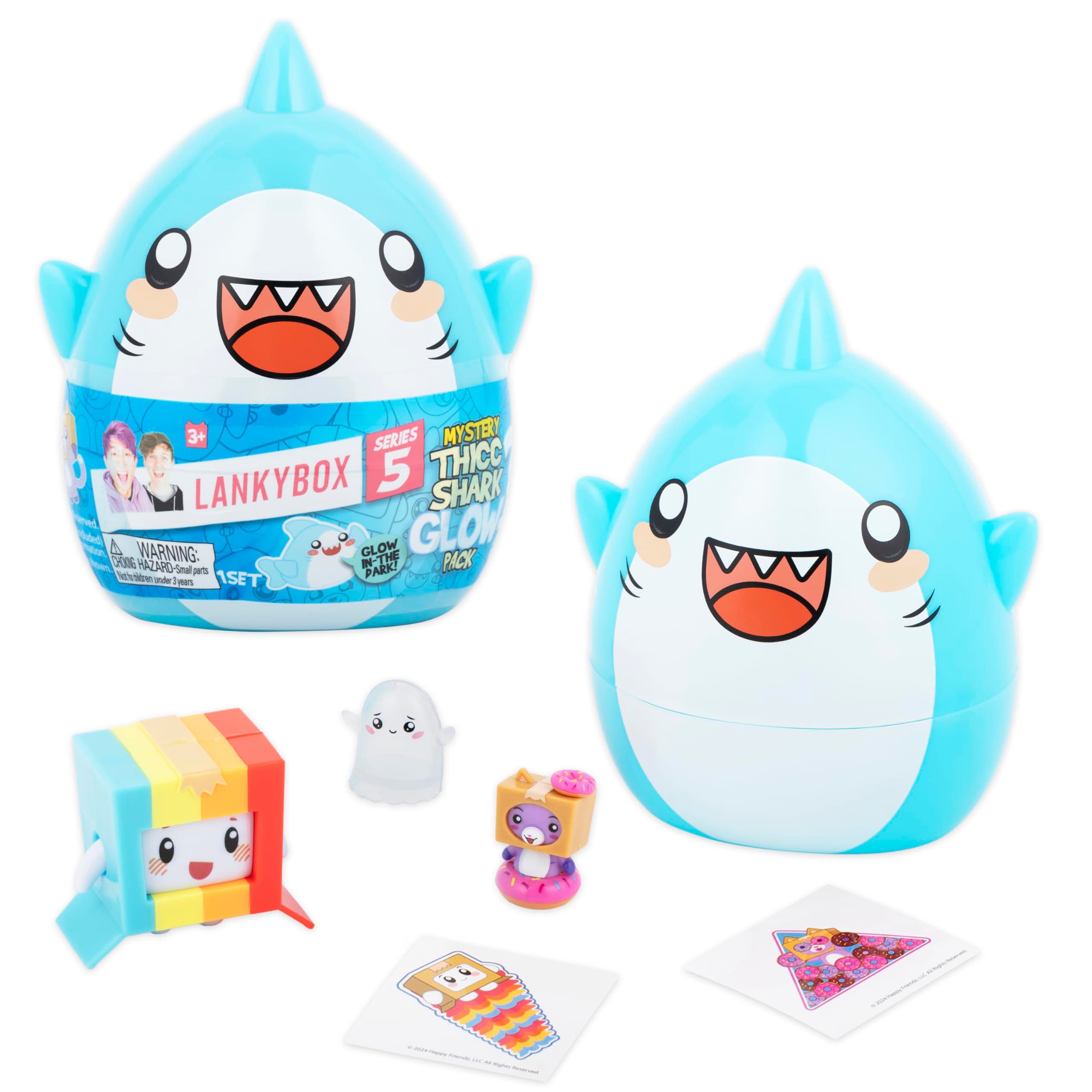 LankyBox Mystery Chic Shark Glow Pack - Mystery Chic Shark Glow Pack with 5 Exciting Toys to Find Inside - Officially Licensed