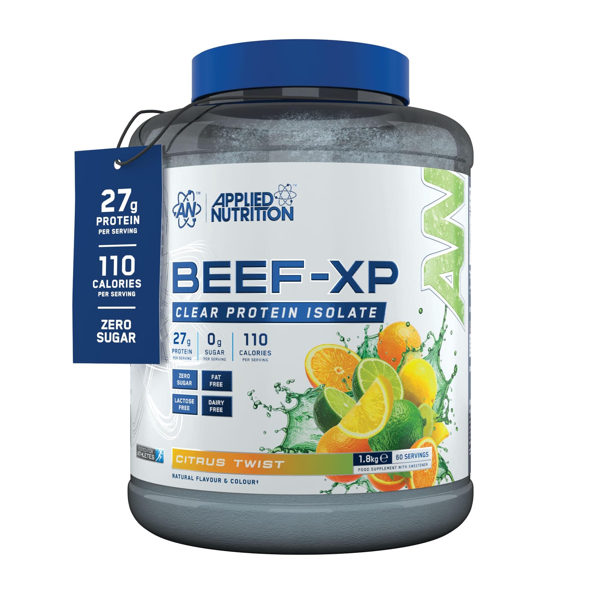 Applied Nutrition Clear Hydrolysed Beef Protein Isolate Powder, Fruit Juice Style, Dairy Free, Lactose Free, Zero Sugar, Low Fat, 1.8kg - 60 Servings (Citrus Twist)
