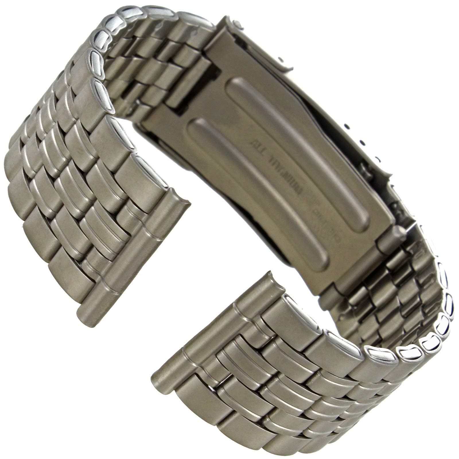 20mm Hirsch Titanium Security Fold Over Clasp Straight End Watch Band 50200