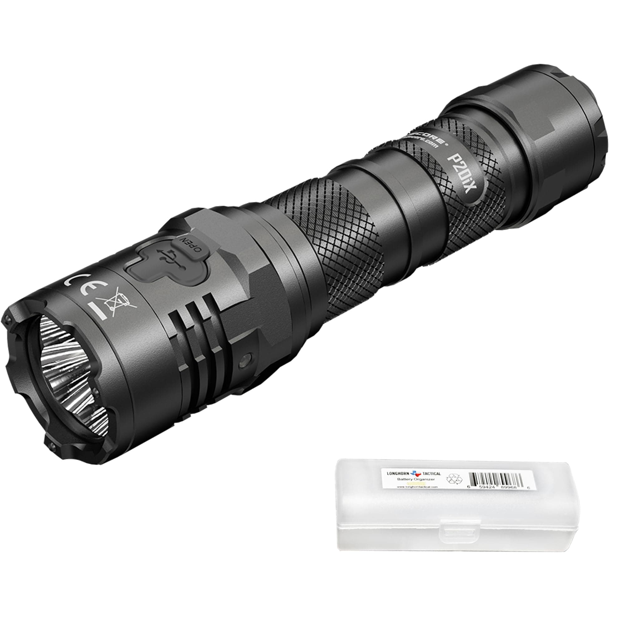 Nitecore P20iX Tactical Flashlight, 4000 Lumen USB-C Rechargeable High Lumen Super Bright Torches with LumenTac Organizer