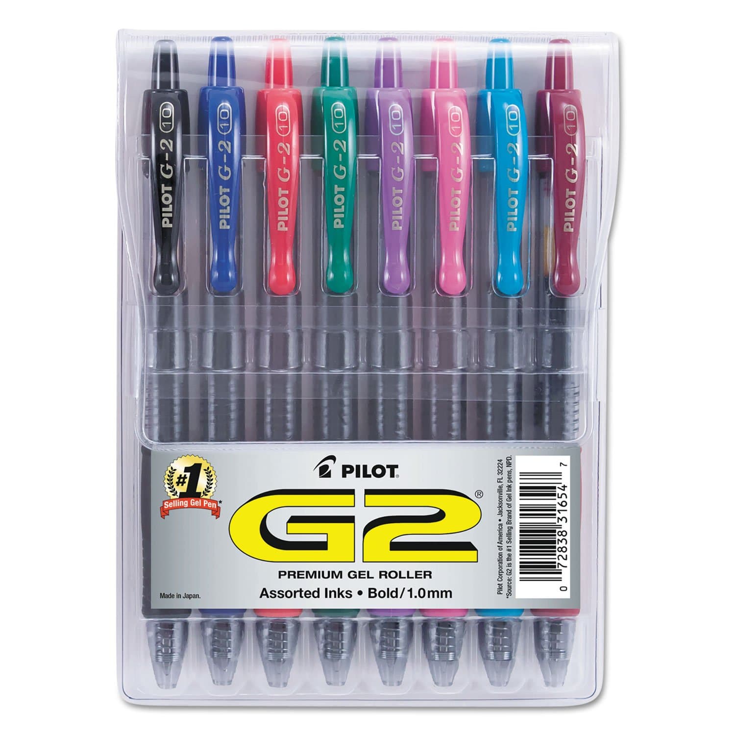 G2 Retractable Premium Gel Ink Roller Ball Pens, Bold Point, Assorted Color Inks, 8-Pack Pouch (31654)