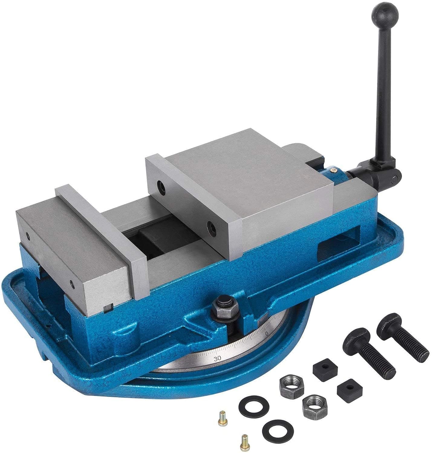 HappybuyBench Clamp Vise High Precision Clamping Vise 4 Inch Jaw Width w/360 Degree Swiveling Base CNC Vise