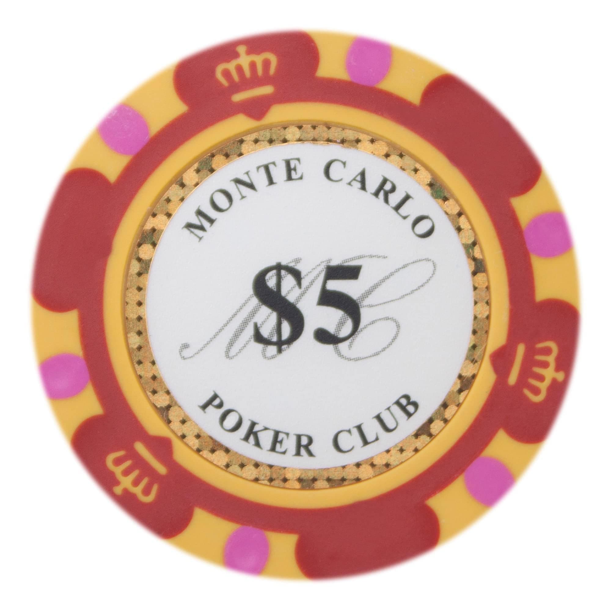 Monte Carlo Premium Poker Chips (50-Pack) Heavyweight 14-Gram Clay Composite