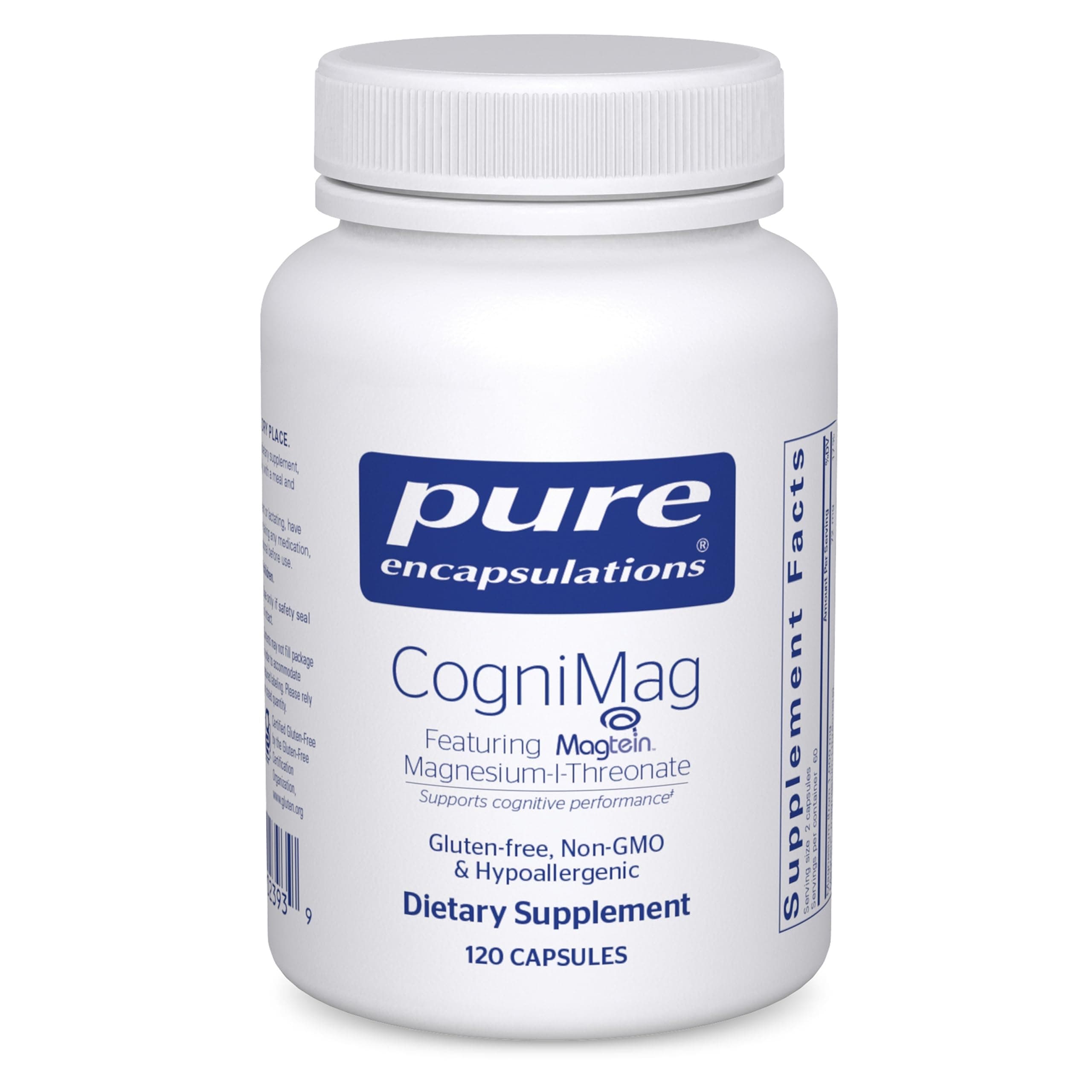 Pure Encapsulations CogniMag 120's - Magnesium-L-Threonate Supplement - Supports Brain Health & Memory* - Includes Magtein & Polyphenol Blend - 120 Capsules