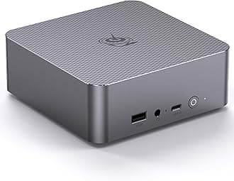 Mini PC EQi12, Intel Core 1220P(Max 4.4GHz 10C/12T), 16GB DDR4 500GB PCle4.0 SSD Mini Computers,Dual LAN/Wifi6/BT5.2,Dual 4K Display,Built-in Power Supply Office PC