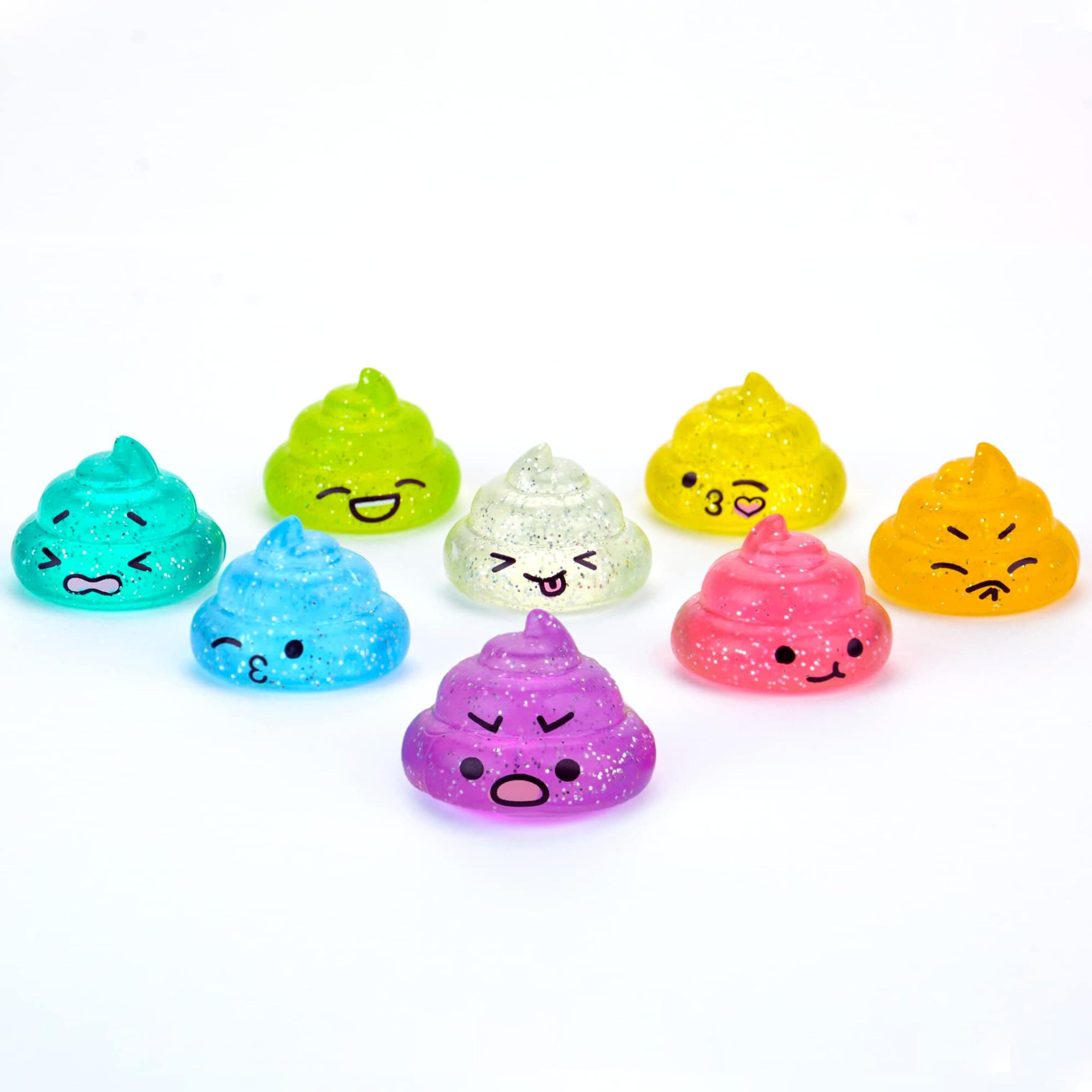 Entervending Unicorn Poop Mini Toys - 25pcs Glitter Emoji Party Favors - Vending Machine Toys