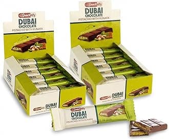 Mini Dubai Chocolate (Pack of 48) - Kunafa Pistachio Bars, 27g Each, 2.86 lbs Total – Perfect for Gifting, Fresh Daily Production, 24 Pieces with Shredded Phyllo Dough