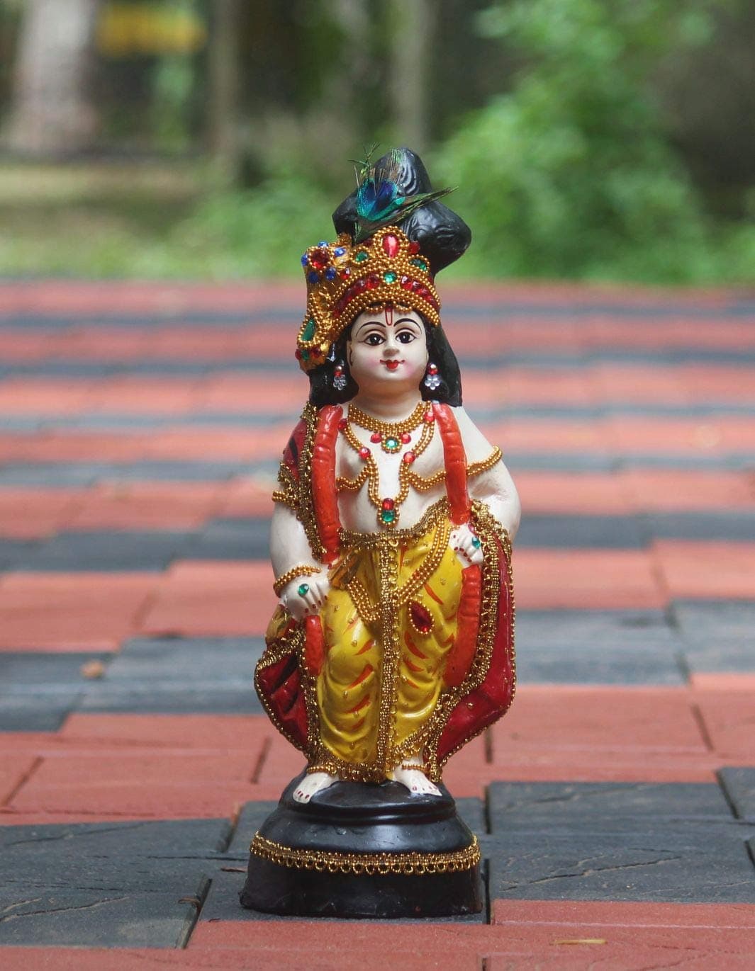 Brahma Crafts Fibre Vithoba Idol Sree Krishna Idol, Guruvayur Krishna (Multicolor, Standard - 40 cm Height)
