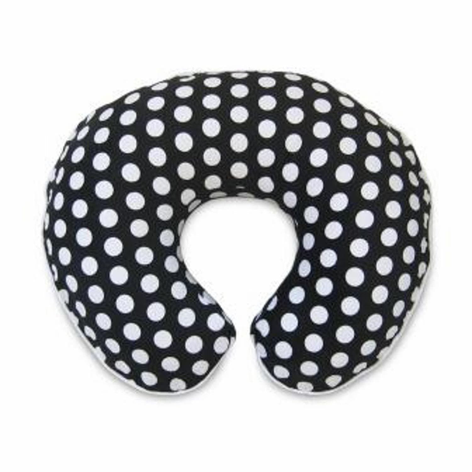 Boppy Pillow Slipcover, Plush Prints Black and White Dot