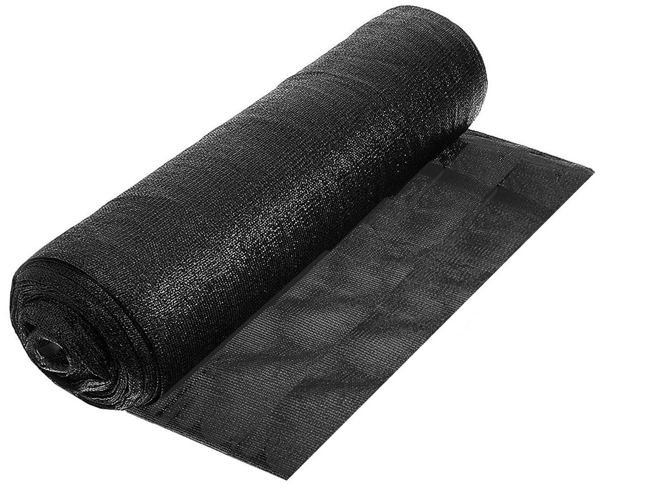 90% 6ftX 12ft Heavy Duty BIack Sunblock Shade Cloth -Cut Edge with Free Clips for Plant Cover Greenhouse,Barn,Kennel, Pool, Pergola or Carport
