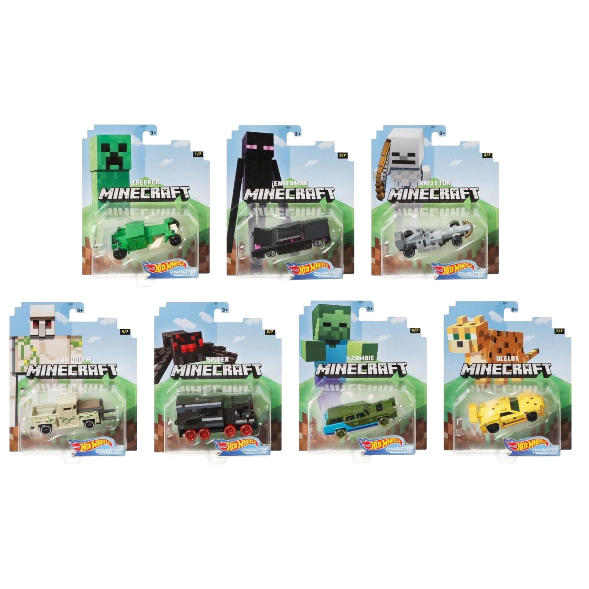 2020 1:64 Gaming Characters Cars Minecraft Complete Set of 7