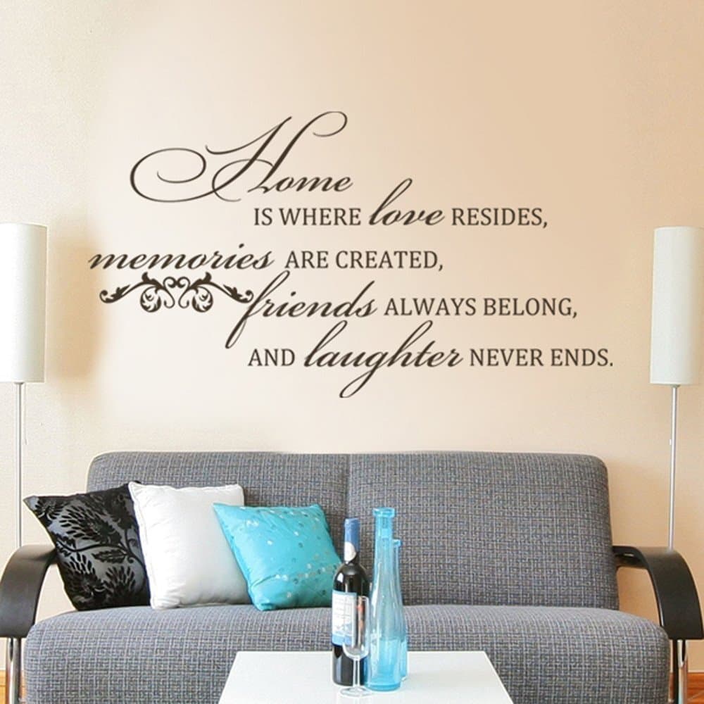 GECKOO Love Decor-Home is Where Love Resides Memories are Created-Religious Quote Decal Family Love Murals(Custom, Medium)