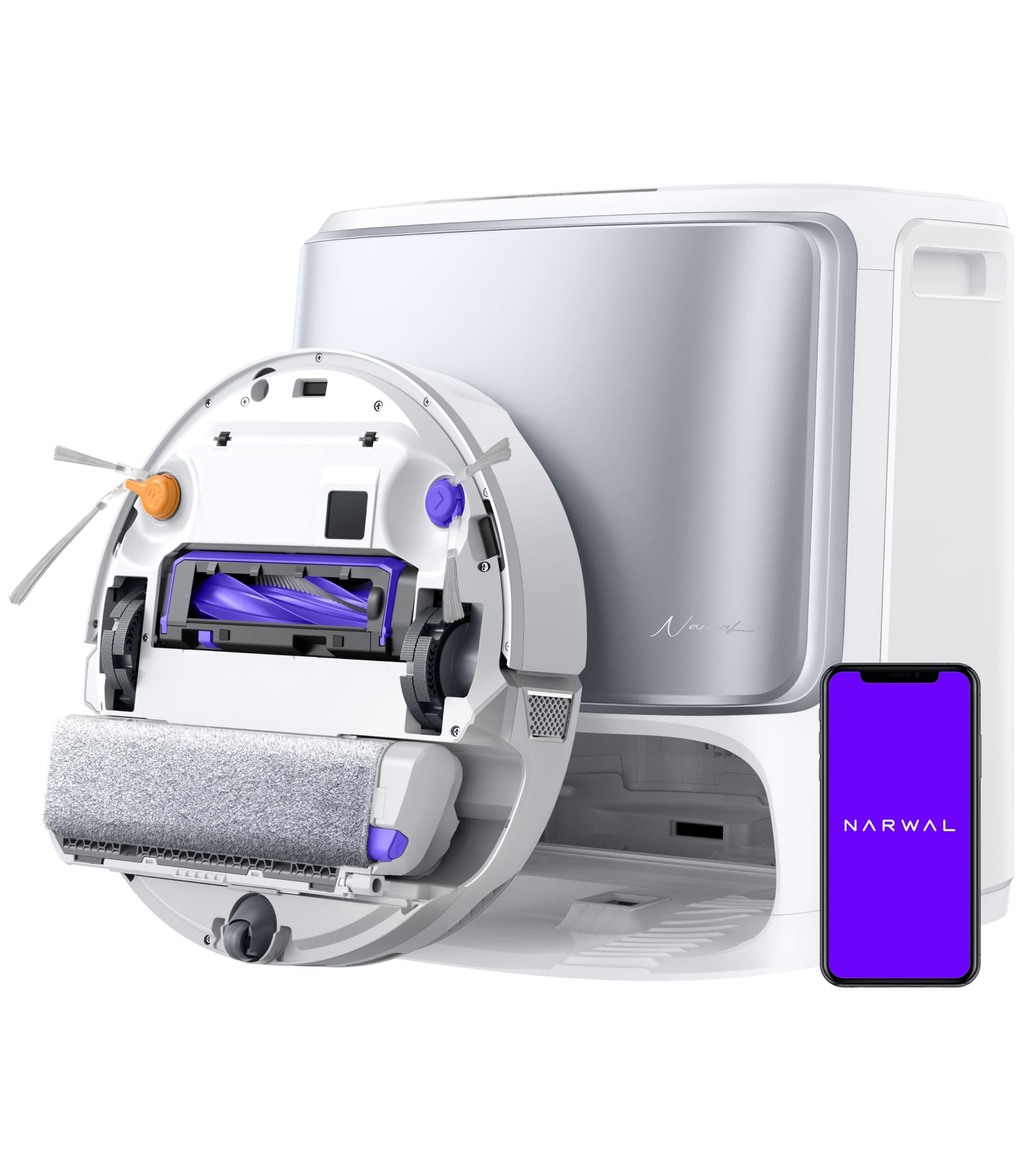 Flow Robot Vacuum and Mop Combo, FlowWash Real-Time Self-Cleaning Track Mop, 22,000 Pa Suction, Dual-Camera AI Obstacle Avoidance, Carpet & Edge Cleaning, Self-Emptying Robot Vacuum