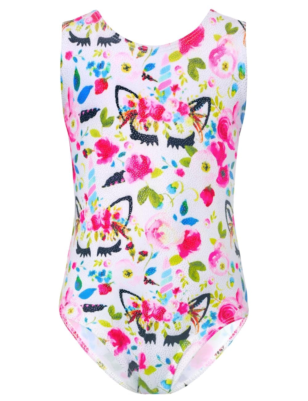 TENVDA Gymnastics Leotards for Girls Sparkly Colorful One-Piece Kids Tumbling Outfit Size 2-12 Years Old