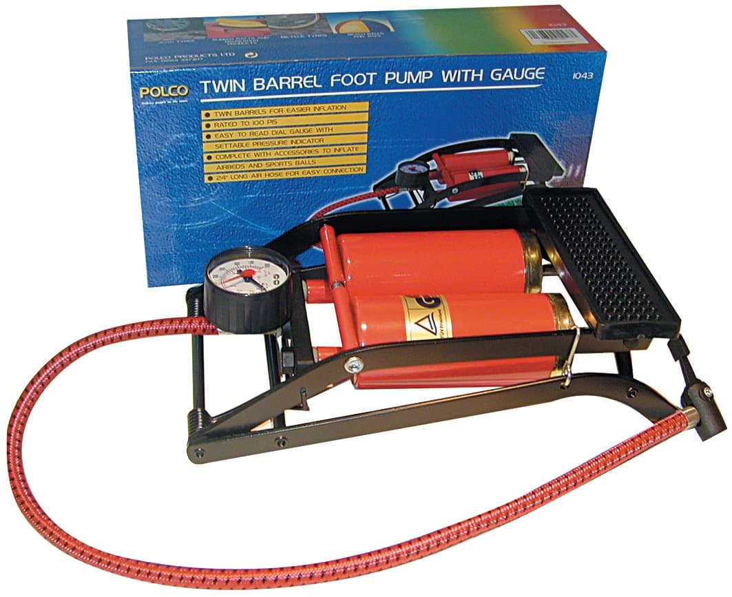 Polco 1043 Twin Barrel Foot Pump and Gauge