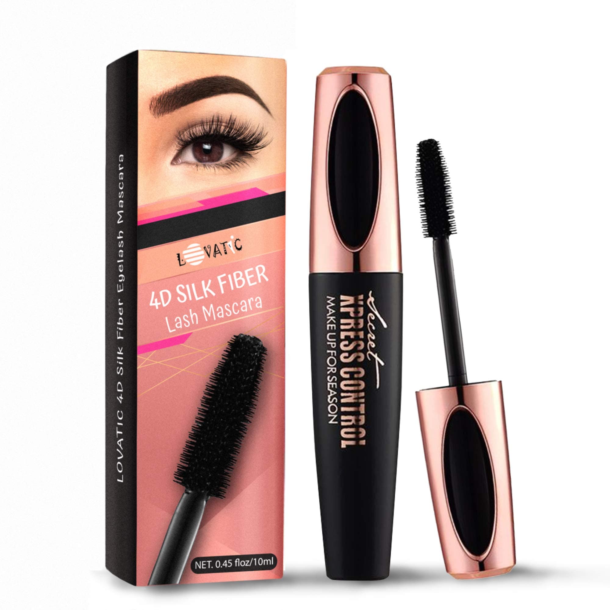 CENNYO 4D Silk Fiber Lash Mascara - Long-lasting and Waterproof - Lash Effect Mascara - Natural and Non-Toxic Hypoallergenic Ingredients - Perfect Mascara for Longer and Thicker Lashes