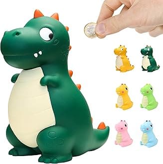 Dinosaur Piggy Bank for Kids,Large Dino Money Box for Boys and Girls as Birthday Enrollment Baptism Birth Gifts (New Green)