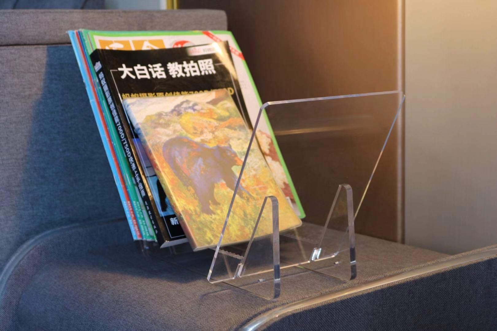 CY craft Vinyl Record Storage Holder,Stacks up to 50 Albums Acrylic Display Stand,Display Your Singles and LPs in This Modern Portable Rack Unit,Pack of 1