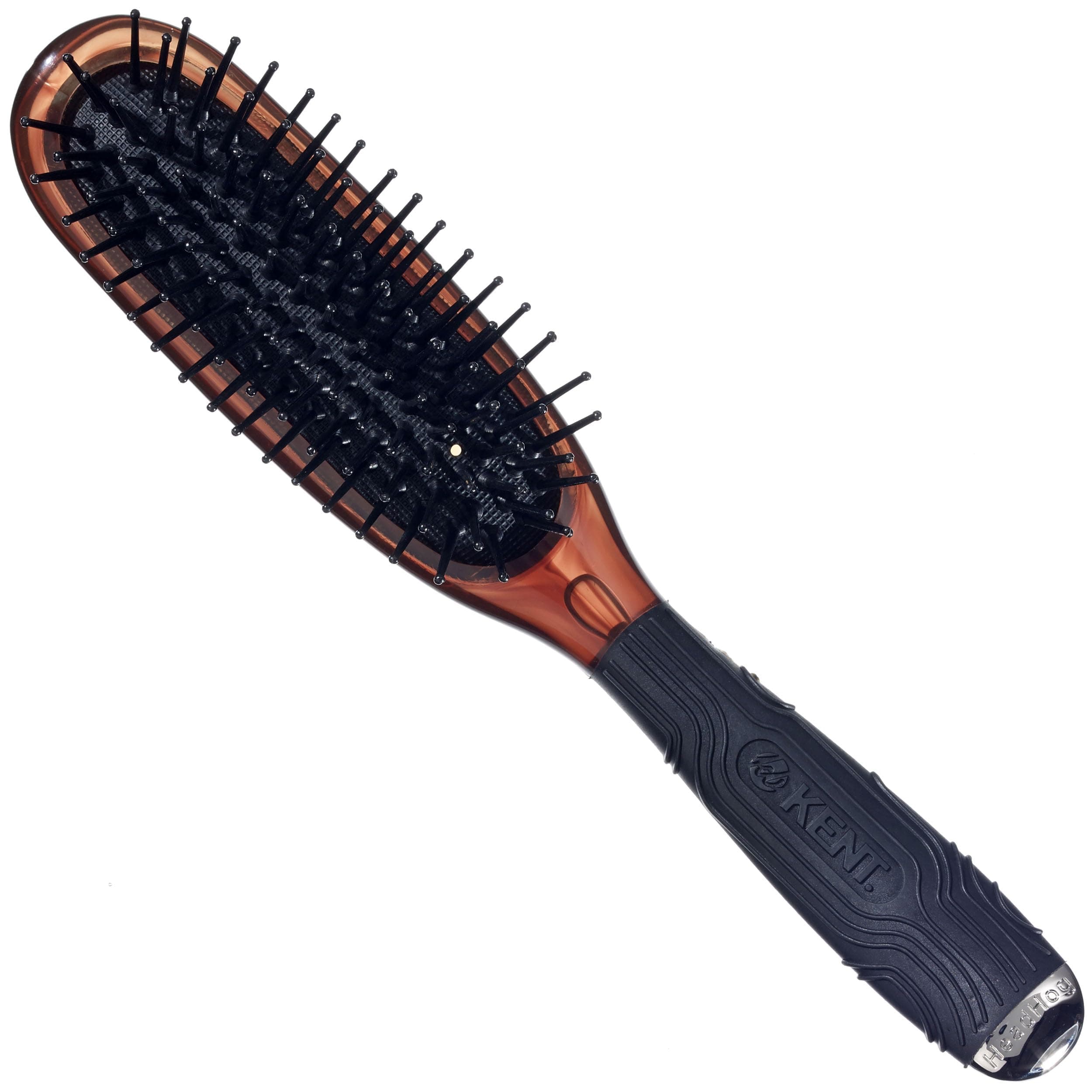 Headhog Detangler Brush, Anti Static HairBrush with Rounded Nylon Bristles for All Hair Types, Travel Brush with Ergonomic Rubber Grip for Easy Styling