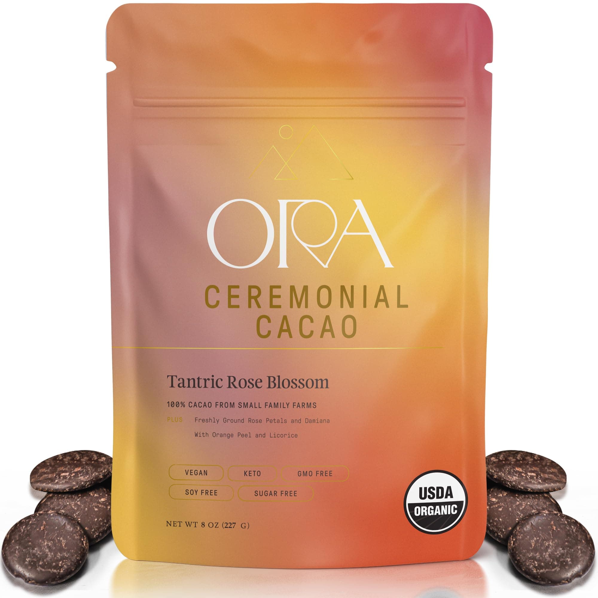Tantric Rose Blossom Organic Ceremonial Cacao - 100% Chocolate