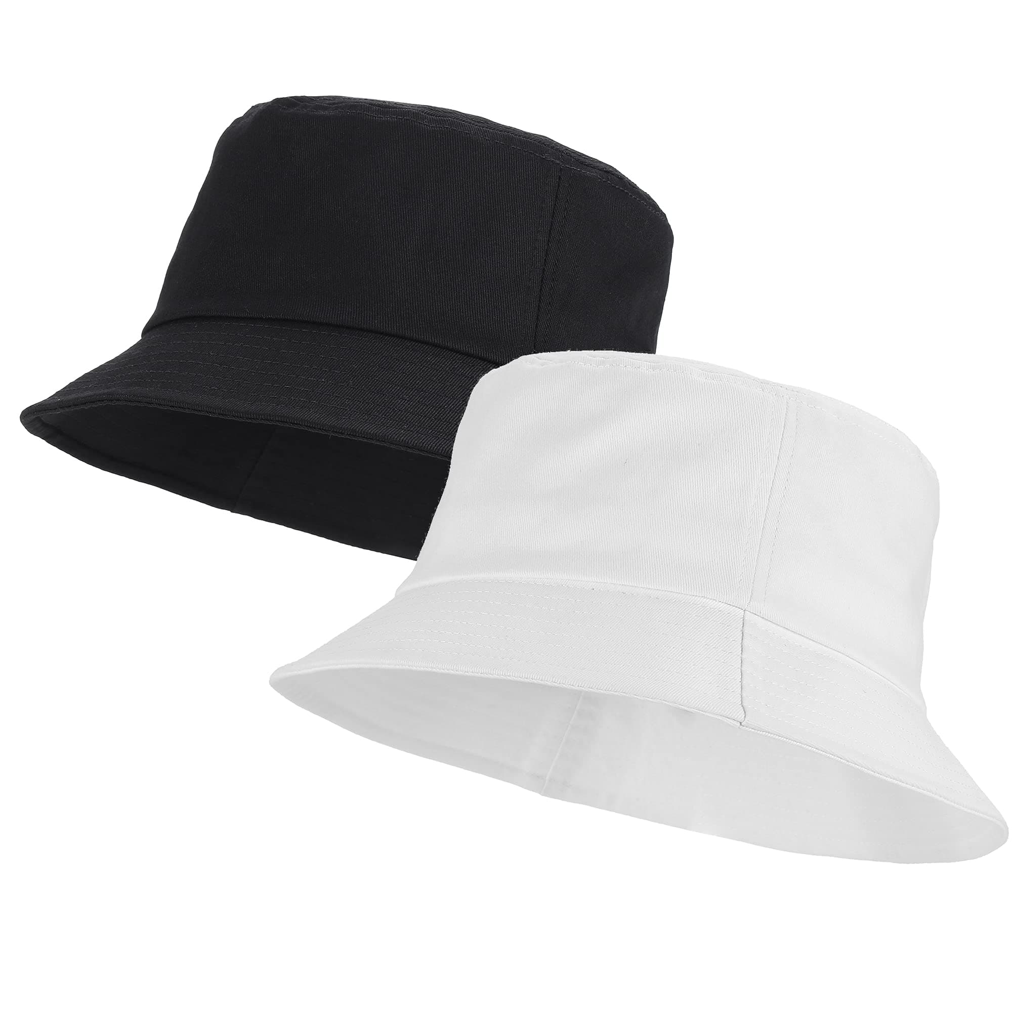 Unisex 2 Pack Cotton Bucket Hat Packable Sun Hat for Men Women