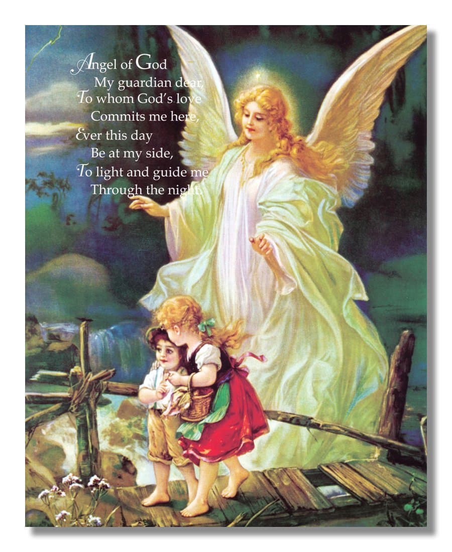 Guardian Angel of God Poem Protecting Children Art Print 8x10" Great Gift Idea