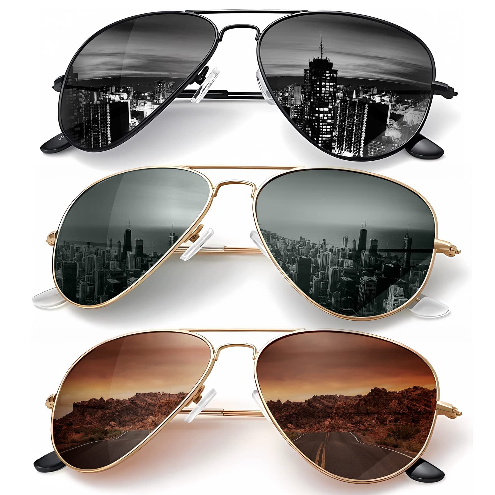 Classic Aviator Sunglasses for Men Women Driving Sun glasses Polarized Lens UV Blocking
