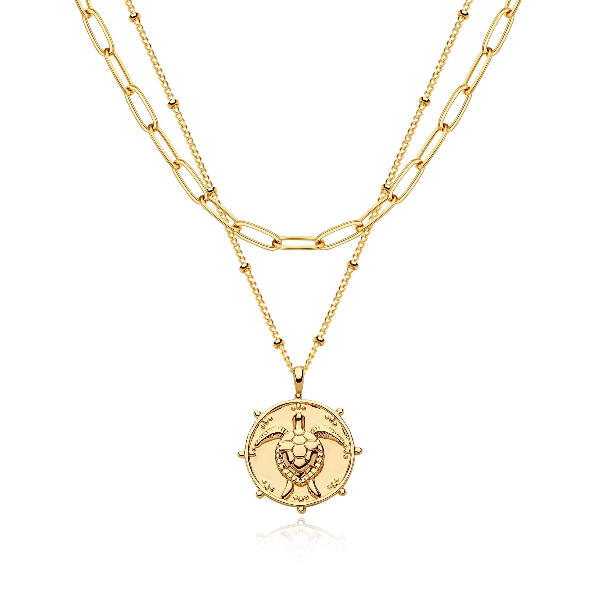 Layered Heart Necklace Pendant Handmade 18k Gold Plated Dainty Gold Choker Arrow Bar Layering Long Necklace for Women