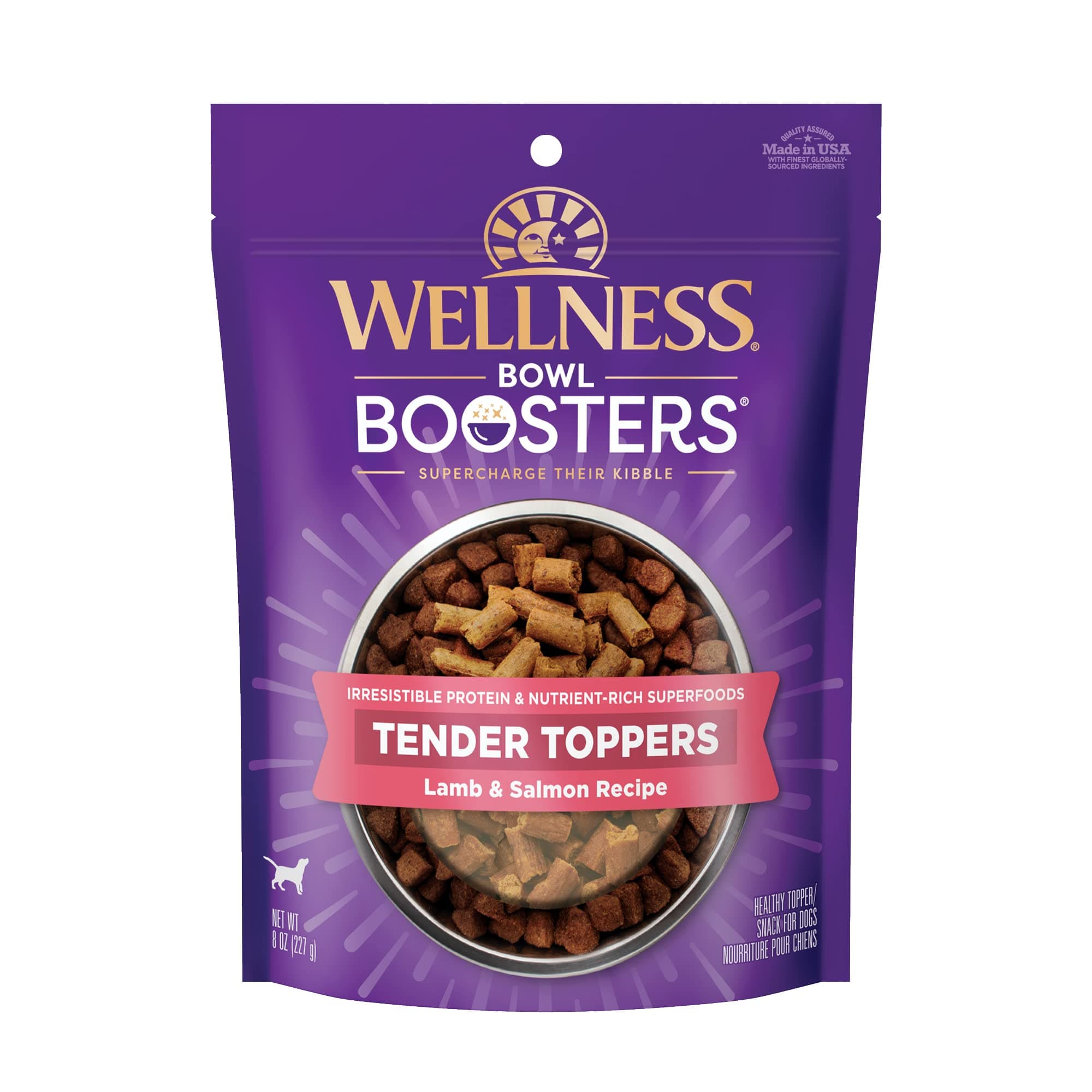 Bowl Boosters Tender Toppers, Dog Food Topper for Small, Medium, & Large Breeds, Grain Free, Natural, Lamb & Salmon, 8 Ounce Bag (Pack of 1)