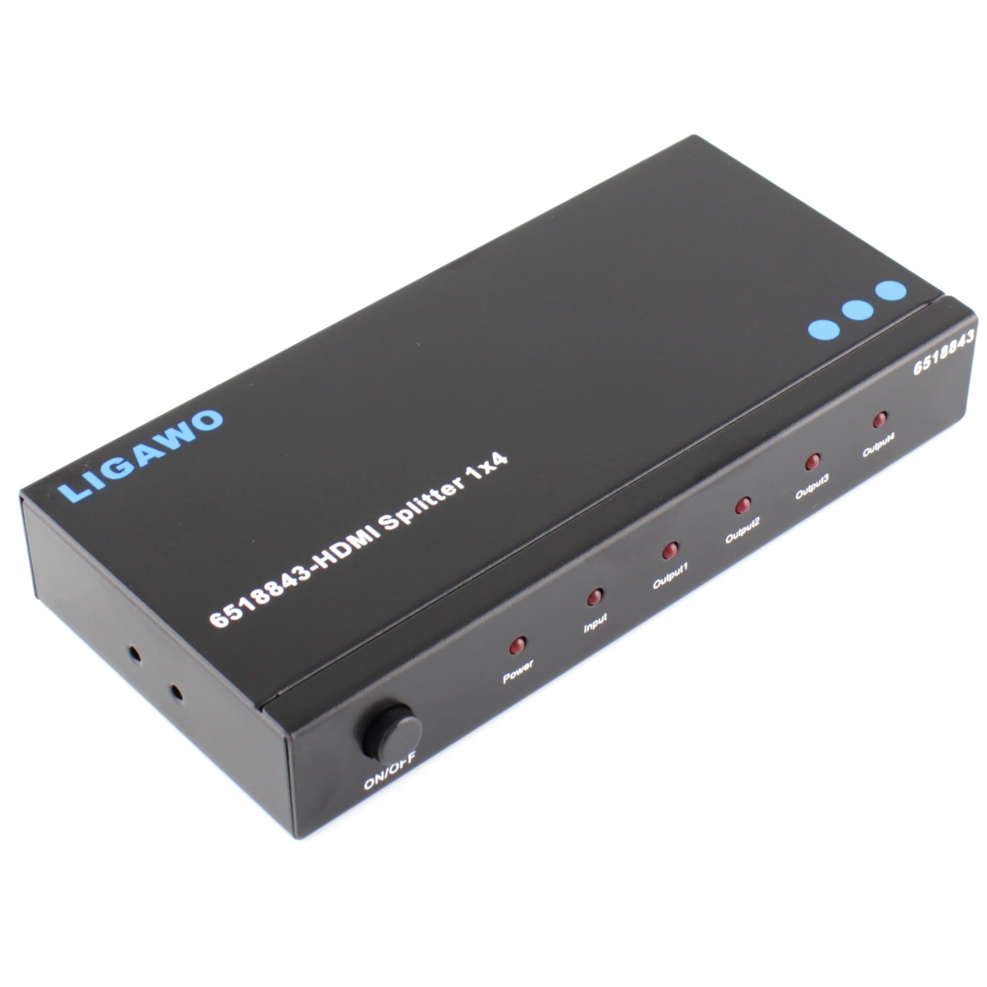 HDMI Splitter 4-Way / 4-Port 3D 1080p - 1 HDMI Source (e.g. PS4, Receiver, Player) Parallel or Individual to 4 Devices (e.g. Tv, Projector or Monitor)