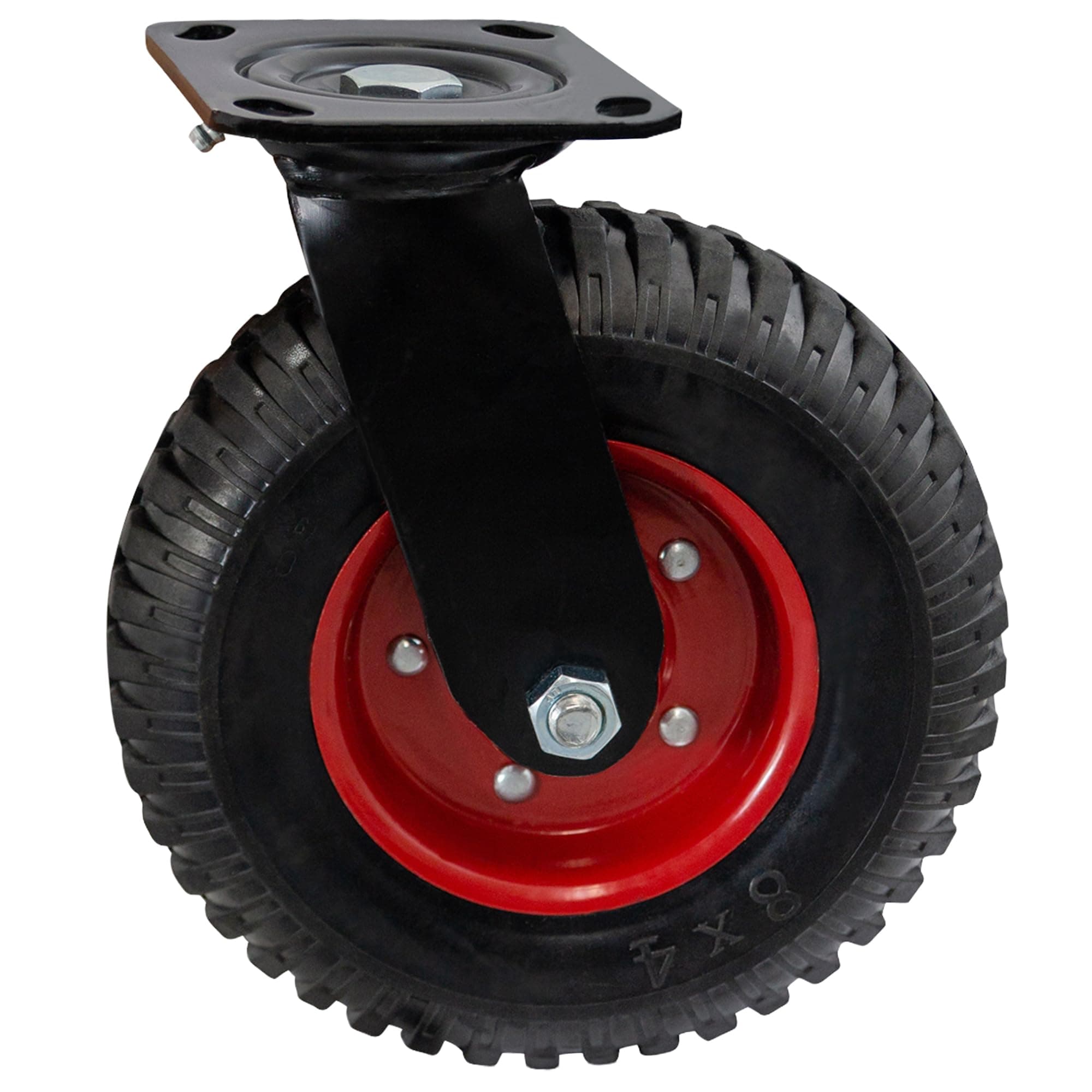 8 Inch Caster Wheels, Swivel Wheels, Rubber Casters, Large, for Cart, Heavy Duty, Outdoor, Off Road, Offroad, All Terrain, Flat Free Tire, No Flat, Industrial, Castor, Dolly, Utility Cart
