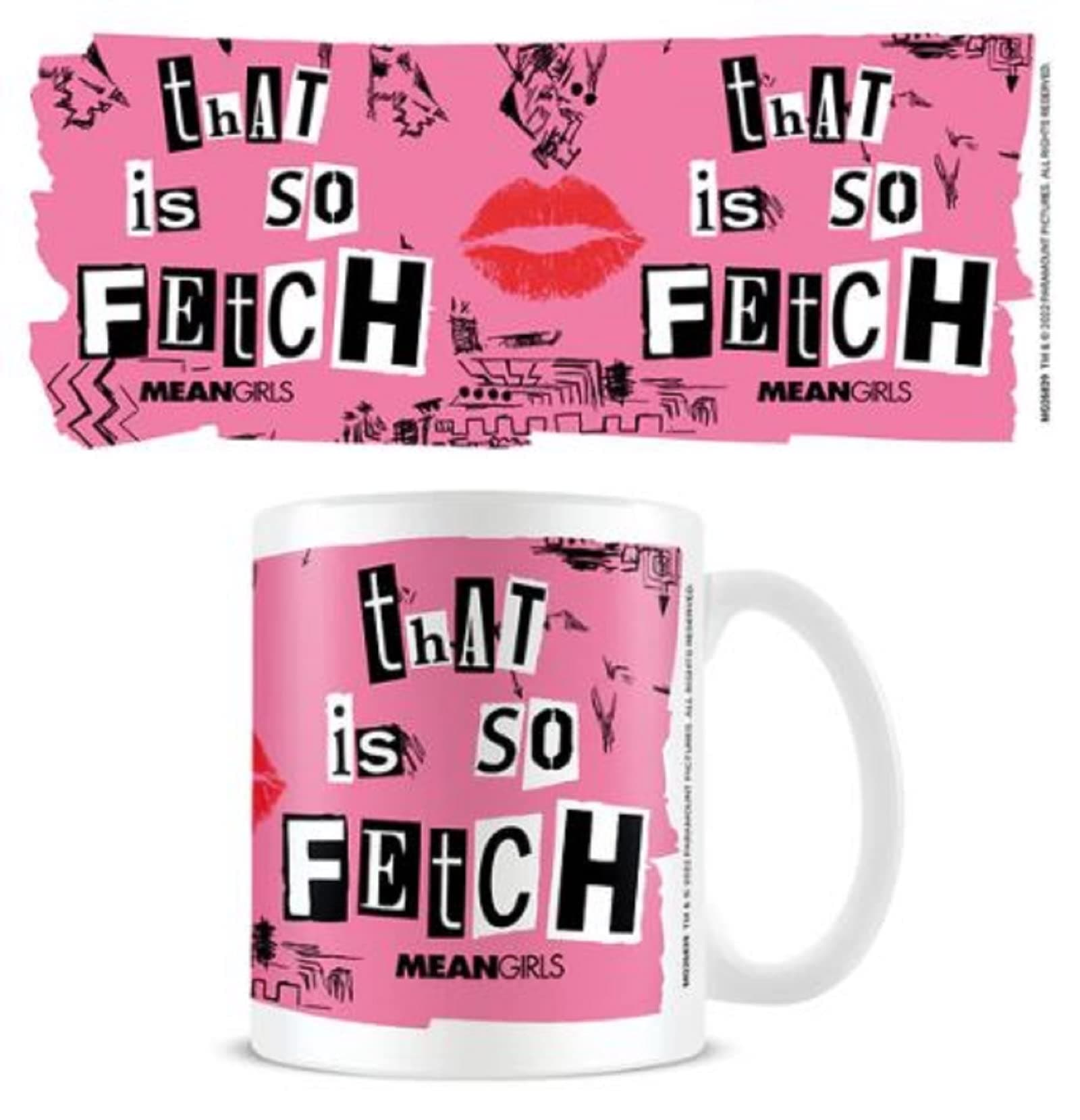 Mean Girls Coffee Mug in Presentation Gift Box (That is So Fetch Design) 11oz Ceramic Pink and White Mug - Official Merchandise