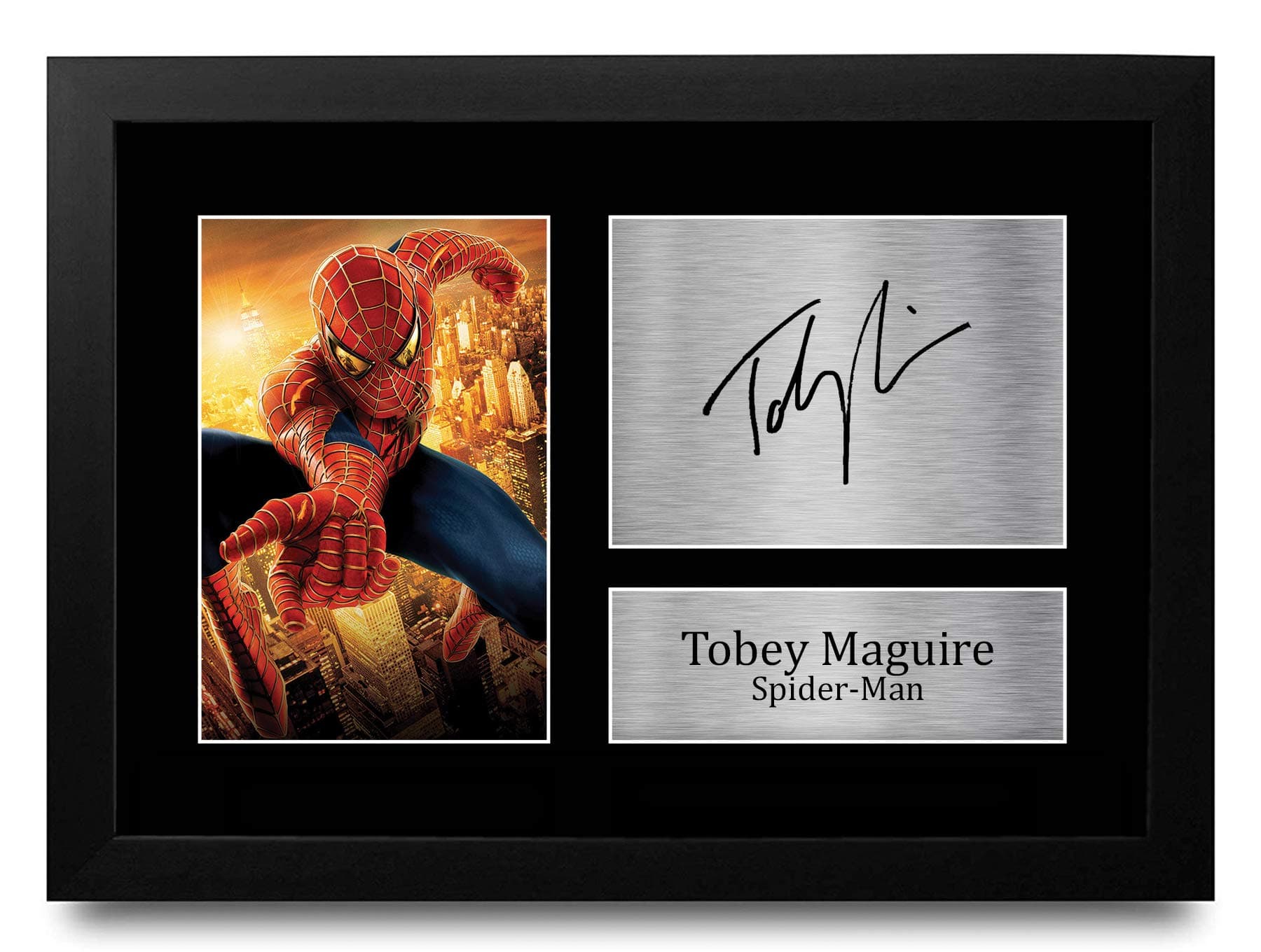 HWC Trading FR A4 Tobey Maguire Spider-Man Gifts Printed Signed Autograph Picture for Movie Memorabilia Fans - A4 Framed