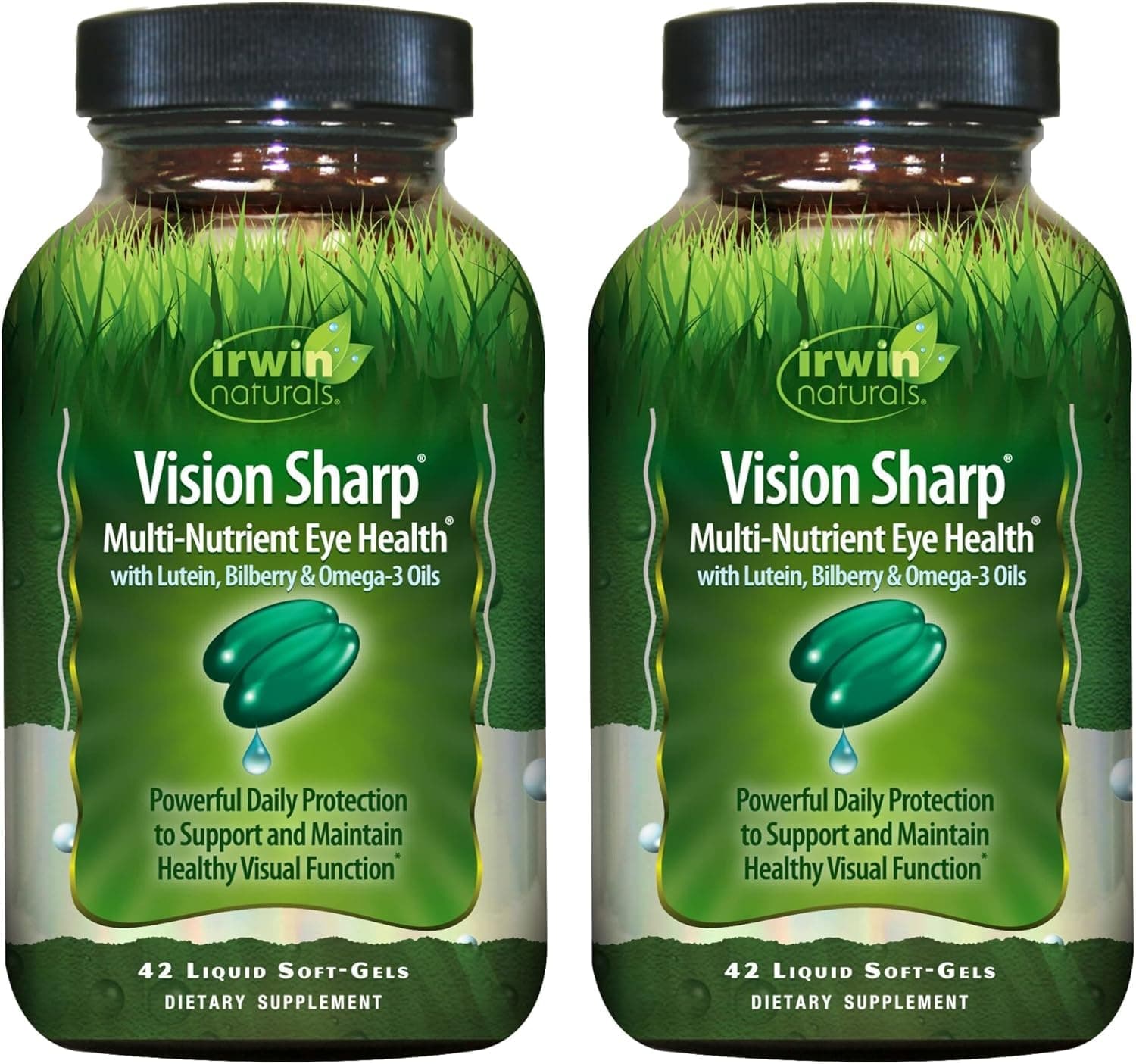 Vision Sharp Multi-Nutrient Eye Health - 42 Liquid Soft-Gels, Pack of 2 - with Lutein, Bilberry & Omega-3s - 42 Total Servings