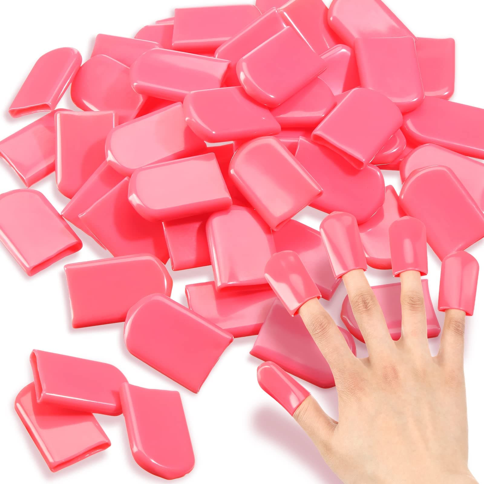 - Loopeer 50 Pcs 0.94 x 1.57'' Tanning Finger Tips UV Protection Nail Protector Polish Protector for Fingers PVC Covers Gel Nail Remover Caps Sleeves for Tanning Beds UV Rays(Pink)