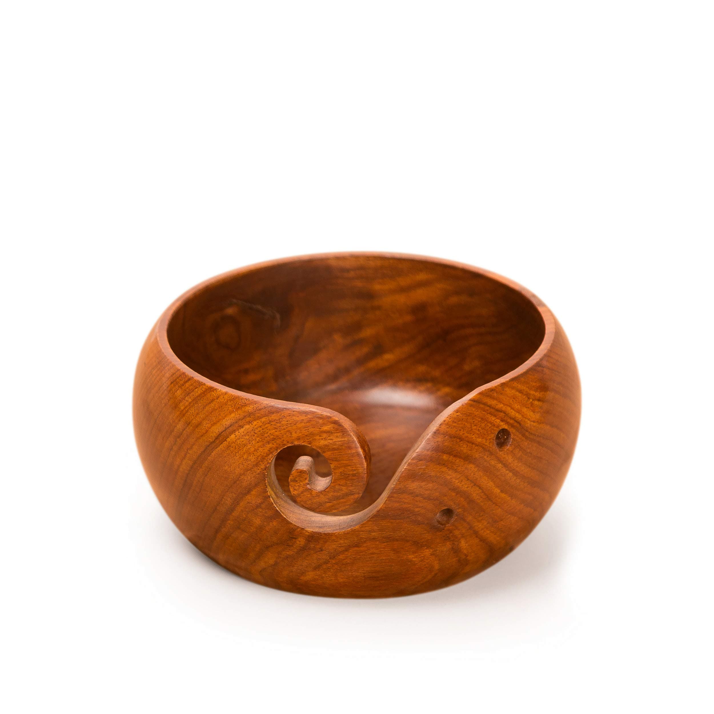 Tiny Yarn Bowl 4x2 inches, Handcrafted for Knitting and Crochet, in Velvet Bag