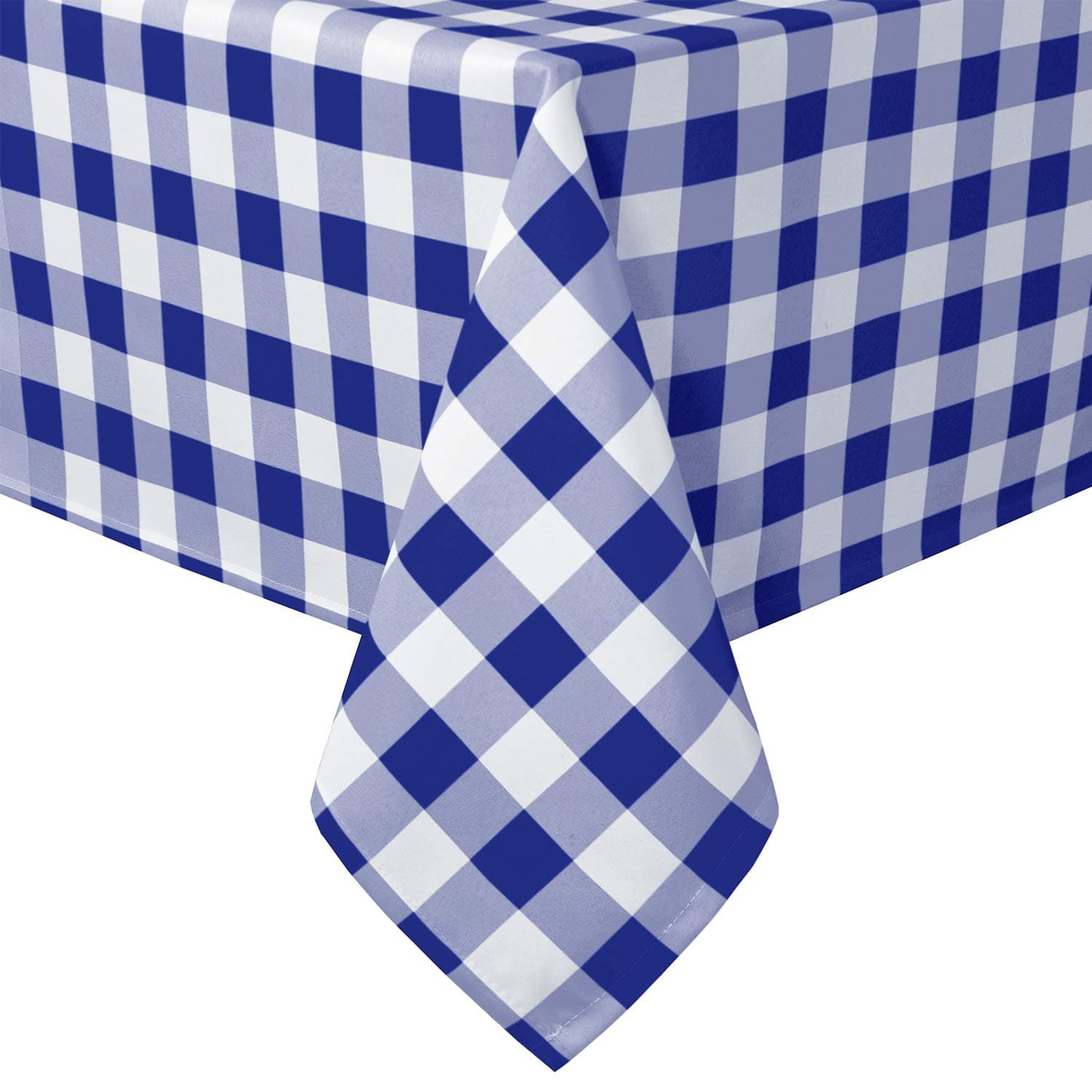 HiasanRoyal Blue Checkered Tablecloth Rectangle - Wrinkle Resistant, Stain Resistant and Waterproof Gingham Table Cloth for Kitchen, Dining and Picnic, 60 x 120 Inch