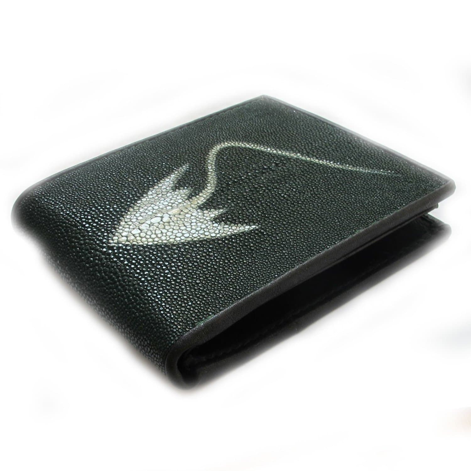 Genuine Sting RAY Leather for You Bi-fold Wallet 1 White Pearl From Thailand.