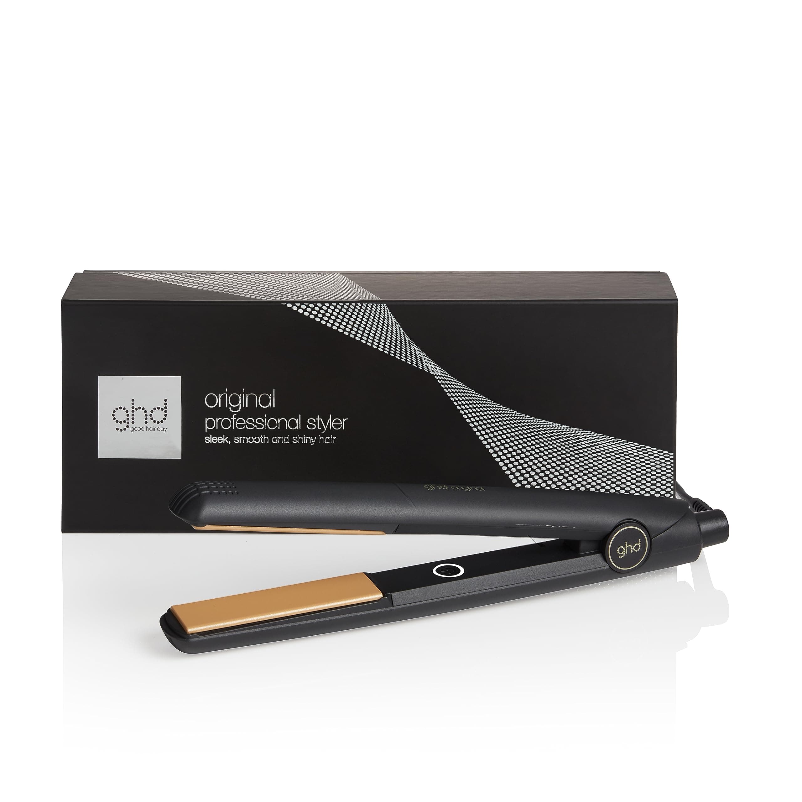 ghd Original Hair Straightener & Styler (Upgraded) - for Sleek, Smooth & Soft Styles with Enhanced Shine, No Extreme Heat Damage - for All Hair Types - (UK Plug)