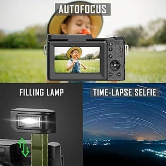 G-Anica 4k Digital Cameras for Photography, 48MP Video/Vlogging Camera for YouTube, Vlogger Kit, Content Creator Kit-Microphone & Remote Control Tripod Grip, Travel Camera with Wide-Angle & Macro len