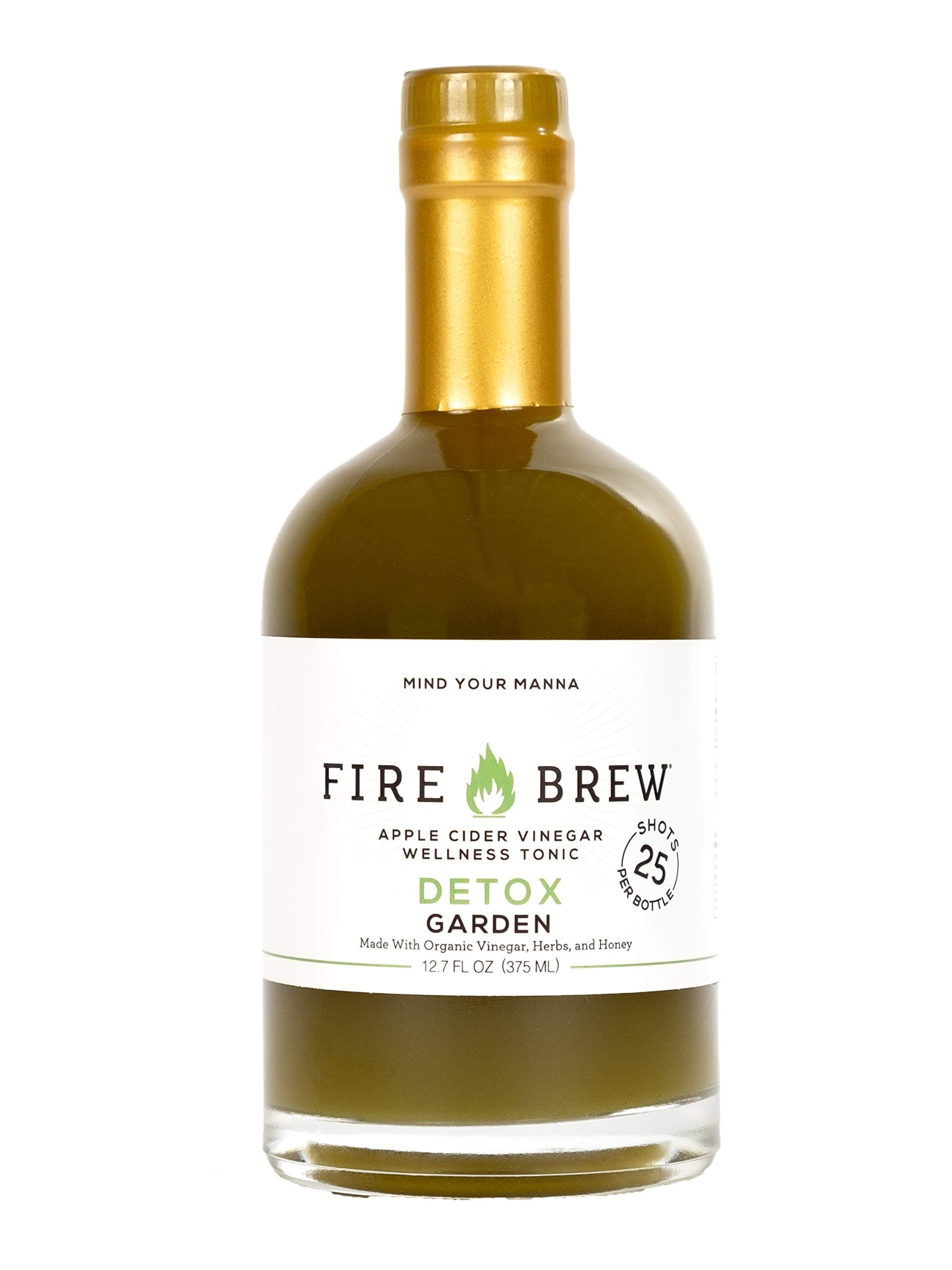 Fire Brew Apple Cider Vinegar Based Wellness Tonic, Garden Blend, Detox Booster, 12.7 OZ (25 shots per bottle) (1 bottle)