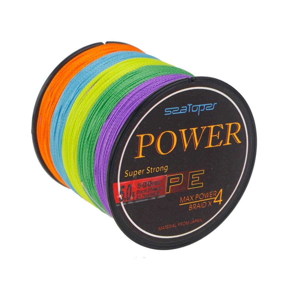 Seatoper Super Strong Multicolor Braid Fishing Line 500M / 547 Yards 10LB-80LB 4 Strands Braided PE Line