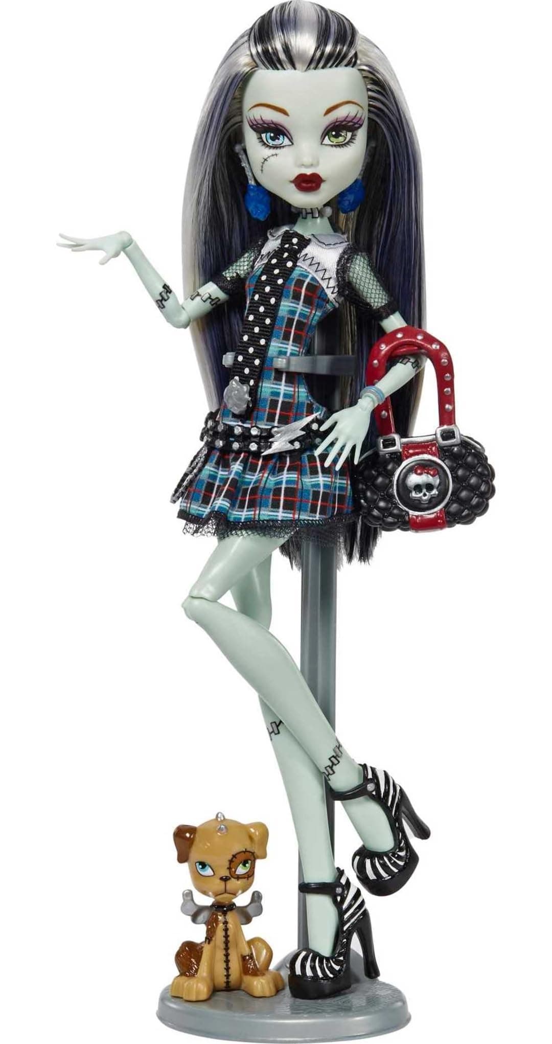 ​Monster High™ Frankie Stein Reproduction Doll (10.5 in) Wearing Original Fashion & Shoes, with Pet, Doll Stand & Accessories, Gift for Collectors