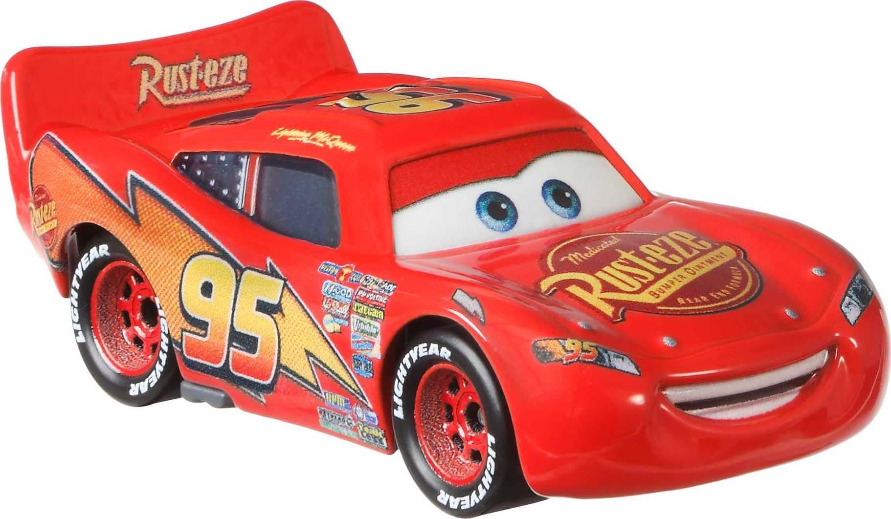 Mattel Disney and Pixar Cars 1:55 Scale Die-Cast Vehicles, Collectible Toy Cars, Lightning McQueen