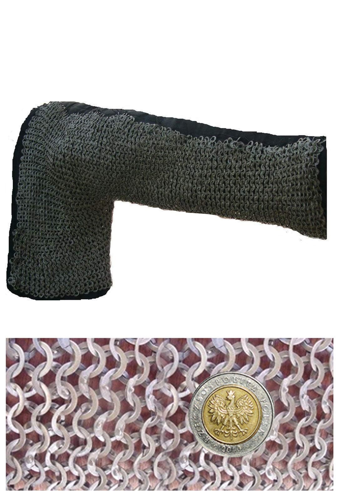 GDFB Get Dressed For Battle Chainmail arm armor made of 9mm flat rings half riveted with wedge rivets Medieval Reenactment LARP