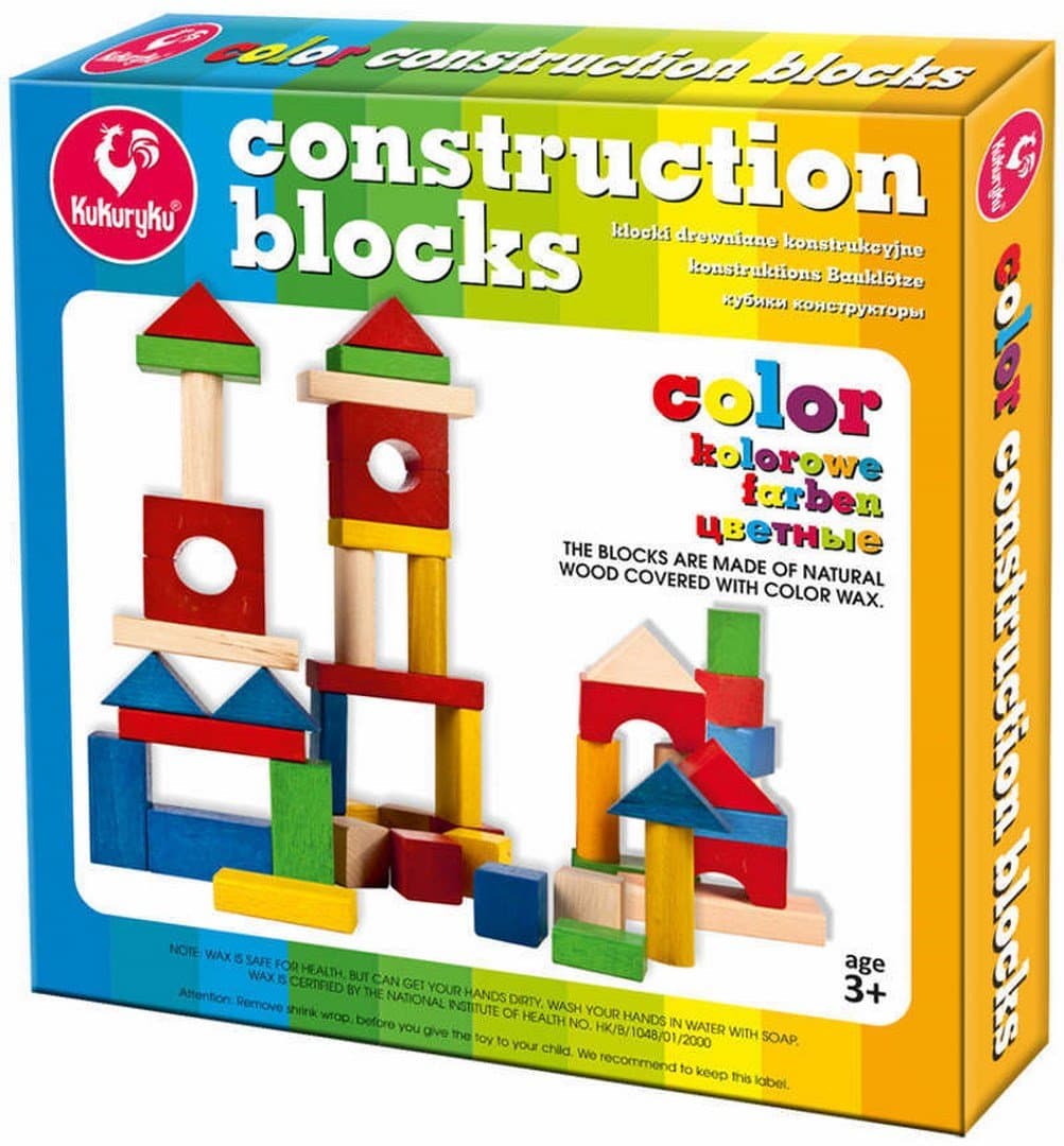 Kukuryku Kukuryku0529 29 Pieces Wooden Construction Blocks, Multi-Color