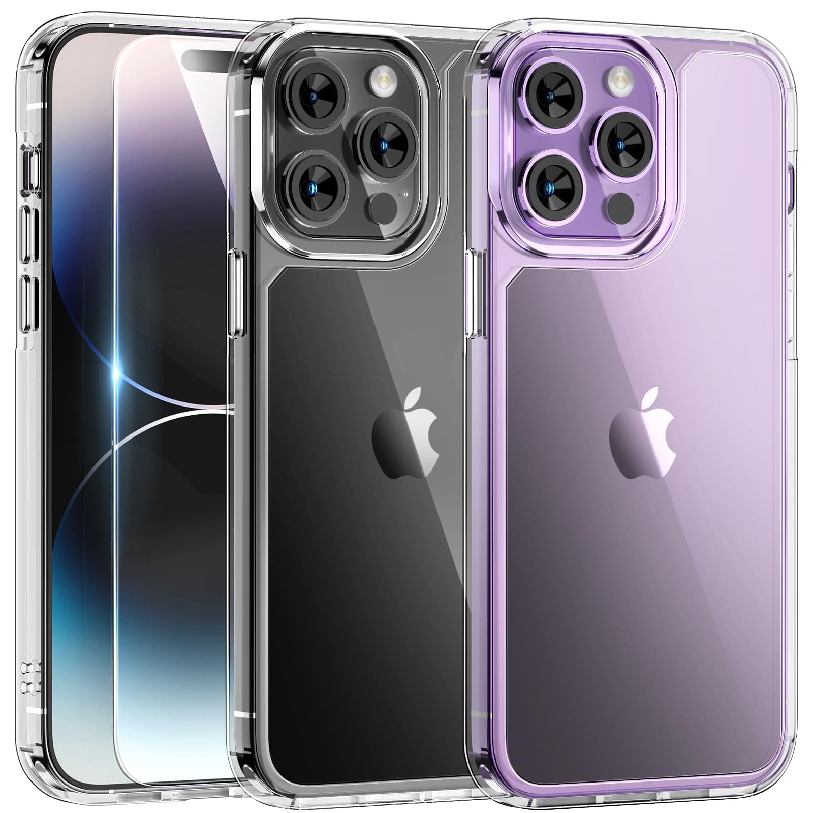 Magnetic for iPhone 14 Pro Case, [Compatible with MagSafe] with Screen Protector, Not-Yellowing Military-Grade Protection Shockproof Slim Phone Cover, Clear