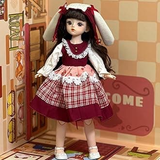 1/6 Bjd Dolls Ball Jointed Doll Joint Doll Smart with Clothes Anime Myou Kawaii (Daidai)