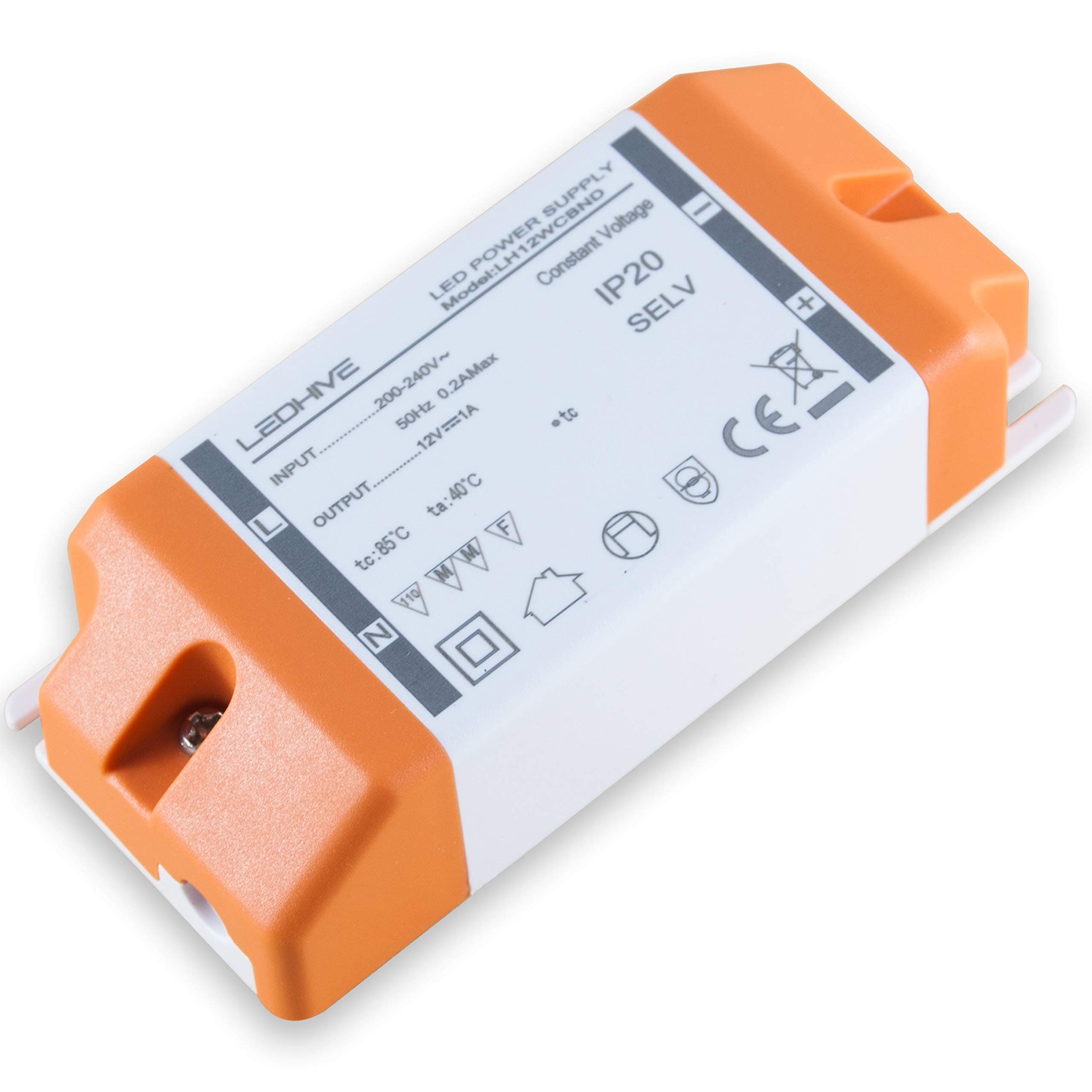 ledhive New! LED Driver Transformer 240V - 12V with Terminal Blocks, 0.5 to 12W / 240v AC to 12v DC/Zero Interference with Dab and WiFi